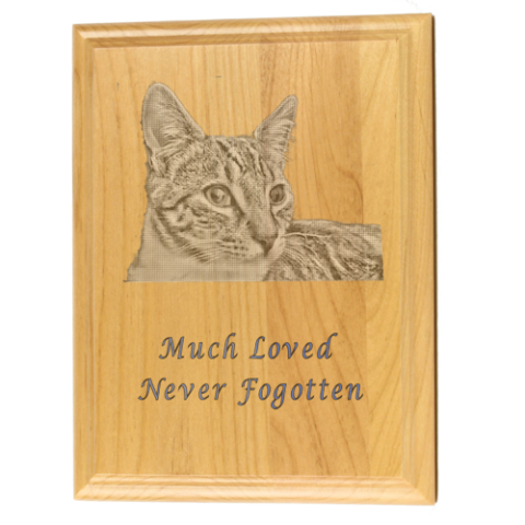 Elegant Engraved Alder Wood Memorial Plaques