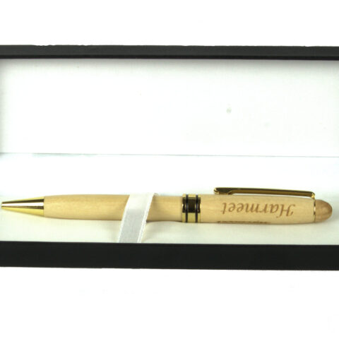 Personalised Laser Engraved Wooden Ballpoint Pen Gift Set